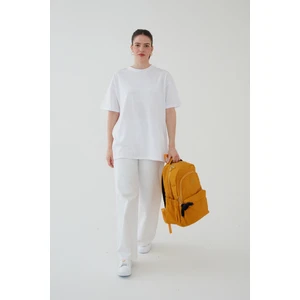 Rosso Collina Unisex Siyah Su Geçirmez Krinkıl Kumaş Günlük Sırt Çantası Seyahat ve Okul Çantası Bergamo
