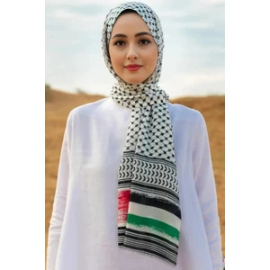 İstanbul Style Moda Unisex Günlük Kullanıma Uygun Puşi Şal Kefiye Filistin Bayrak Fular AFL2364
