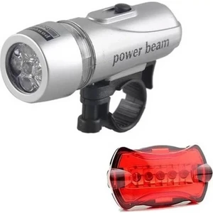 LED Bisiklet Lambası Sinyali Işığı Far Ön Farı Arka Stop Seti Gri