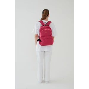 Rosso Collina Unisex Siyah Su Geçirmez Krinkıl Kumaş Günlük Sırt Çantası Seyahat ve Okul Çantası Bergamo