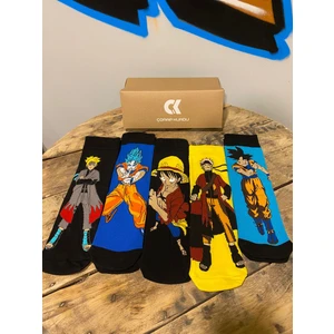 Çorap Kurdu 5'li Naruto Renkli Desenli Soket Çorap
