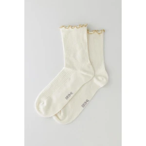 Katia & Bony Kadın Ekru Renkli Bileği Fırfırlı Simli Kadın Soket Çorap