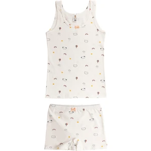 Özkan Underwear 43162 Kız Çocuk Pamuklu Likralı Süprem Esnek Kalın Askılı Atlet Şort Takım