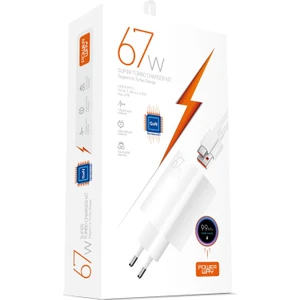 M67S Set Süper Turbo 67W Hızlı Şarj Adaptörü Gan Teknoloji USB Şarj Başlığı Ekstra Kablolu