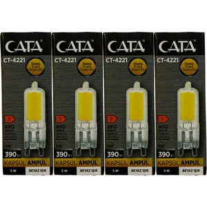 CT-4221 5W 6400K (Beyaz) G9 Duylu Kapsül LED Ampul (4 Adet)