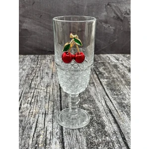 Tekli Kristal Cam Kiraz Kahve Yanı Bardağı Kokteyl Meşrubat Bardak 220ML