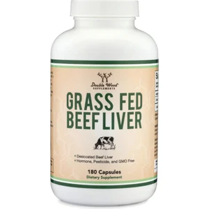 Double Wood Grass Fed Beef Liver 1000mg 180 Capsul  Usa Version
