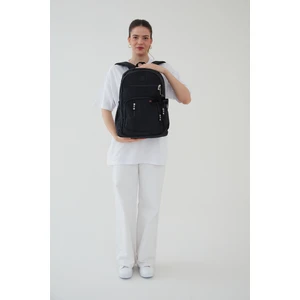 Collina Unisex Krinkıl Kumaş Su Geçirmez Büyük Boy Çok Gözlü Seyahat Sırt Çantası Okul Çantası RC-S001B
