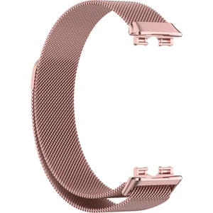 Huawei Band 9 Uyumlu Hasır Metal Mıknatıslı Kordon