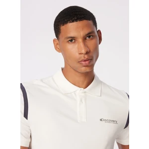 Discovery Expedition Düz Beyaz Erkek Polo T-Shirt D4SM-TST3245
