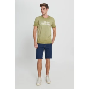 Altınyıldız Classics Erkek Haki Standart Fit Normal Kesim %100 Pamuk Baskılı Bisiklet Yaka Tişört