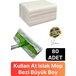 80 Adet Tak Kullan At Islak Mop Yüzey Temizlik Bezi Havlusu Iz Bırakmaz Fayans Ahşap Duvar Büyük Boy
