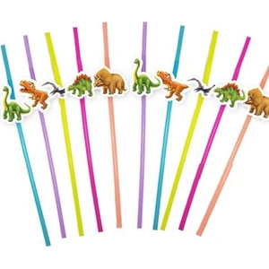 Parti Dükkanım Sevimli Dinozor Artistik Pipet 10 Adet