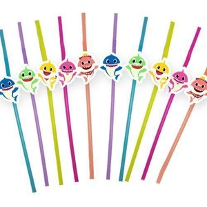 Parti Dükkanım Baby Shark Artistik Pipet (10 Adet)