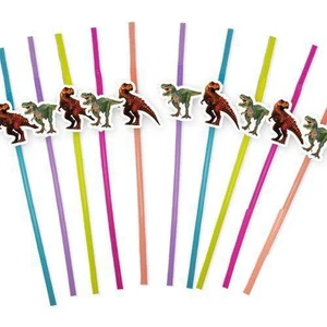 Parti Dükkanım Jurassic Dinozor Artistik Pipet 10 Adet