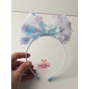 Sweet Twins Çiçekli Taç Fiyonklu Çocuk Tacı