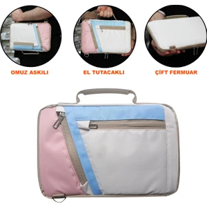 Lenovo Tab P11 2.nesil 11.5 Inch Tabletler Universal Sleeve Taşıma Çantası AL4346 Pembe Mavi Krem