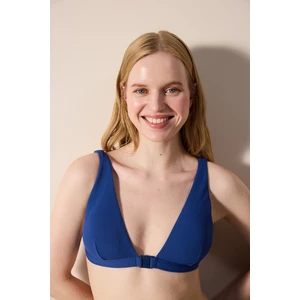 Romina Deep V Dokulu Indigo Bikini Üstü