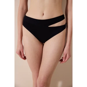 Brigett Cut Dokulu Siyah Bikini Altı