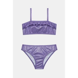 Kız Çocuk Shiny Mor Bandeau Bikini Takımı