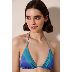 Dora Üçgen Simli Çok Renkli Bikini Üstü