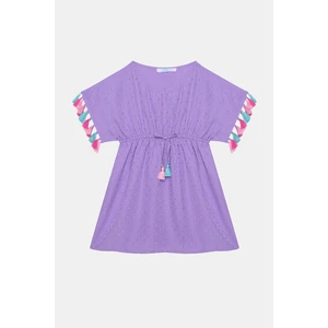 Kız Çocuk Texture Mor Kaftan