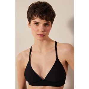 Mary Bralet Dokulu Siyah Bikini Üstü