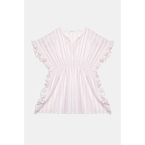 Kız Çocuk Shinny Pembe Çizgili Kaftan