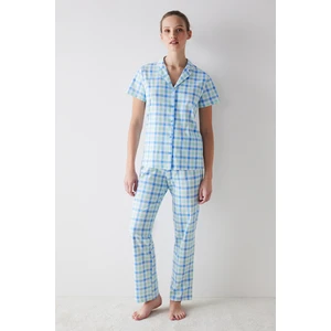 Colored Gingham Çok Renkli Gömlek Pantolon Pijama Takımı