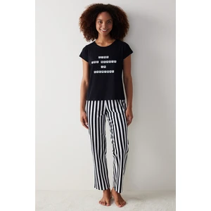 Beauty Siyah Pantolon Pijama Takımı