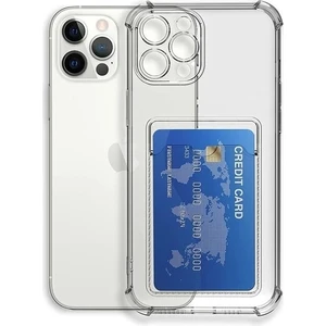 Iphone 14 Pro Kamera Korumalı Kartlıklı Setra Şeffaf Silikon Kılıf