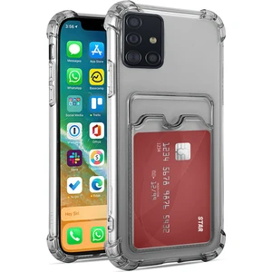 Samsung Galaxy A51 Kamera Korumalı Kartlıklı Setra Şeffaf Silikon Kılıf