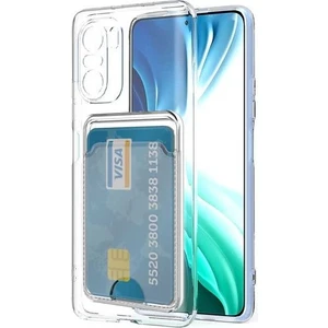 Xiaomi Poco F3 Kamera Korumalı Kartlıklı Setra Şeffaf Silikon Kılıf