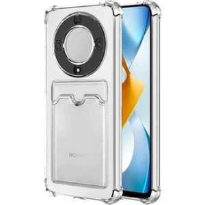 Huawei Honor X9A Kamera Korumalı Kartlıklı Setra Şeffaf Silikon Kılıf