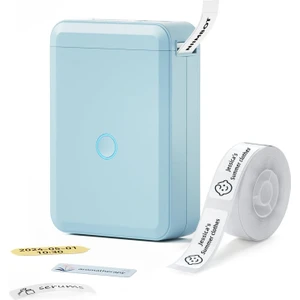 D110 Bluetooth Taşınabilir Termal Etiket Yazıcı - Mavi
