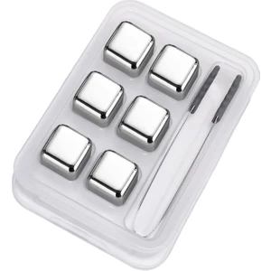 Metal Buz Küpleri, Içecekler Için 6 Pcs Paslanmaz Çelik Metal Yeniden Kullanılabilir Buz Küpleri (Yurt Dışından)