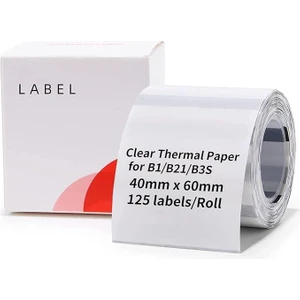 T40X60MM 125 Adet Şeffaf Etiket (B1,B21S,B3S)