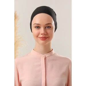 Melodi Scarf Tesettür Dikişli Bone Siyah