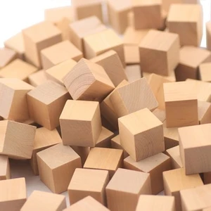 Oyuncaklar Ülkesi Ahşap Küp Bloklar 2 cm - 100 Adet - Doğal Ahşap Küp