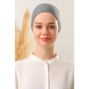 Melodi Scarf Dikişli Bone Koyu Gri