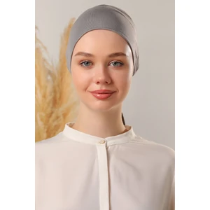 Melodi Scarf Sihirli Yapışkanlı Kaymayan Bone Koyu Gri Antrasit