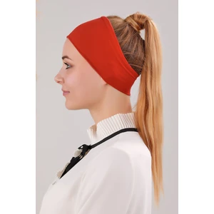 Melodi Scarf Sihirli Yapışkanlı Kaymayan Bandana Spor Bone Kiremit Kırmızısı
