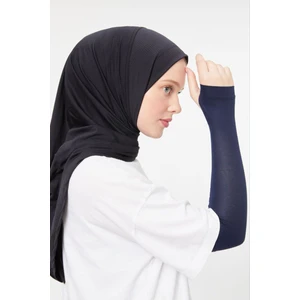 Melodi Scarf Tesettür Parmak Geçmeli Kolluk Namaz Kolluğu Lacivert