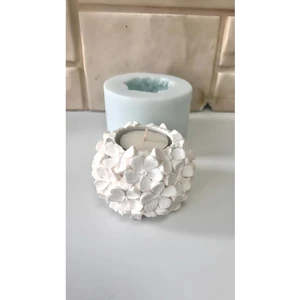 Çiçek Mumluk Silikon Kalıp