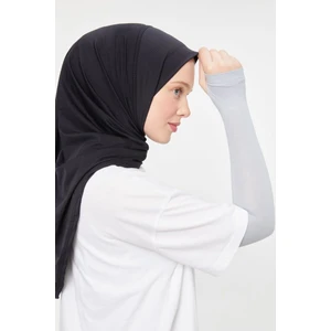 Melodi Scarf Tesettür Parmak Geçmeli Kolluk Namaz Kolluğu Açık Gri