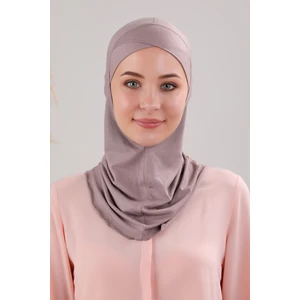Melodi Scarf Tesettür Hijab Çapraz Deniz Havuz Spor Boyunluklu Penye Bone Vizon