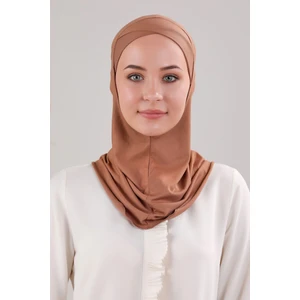 Melodi Scarf Tesettür Hijab Çapraz Deniz Havuz Spor Boyunluklu Penye Bone Tarçın