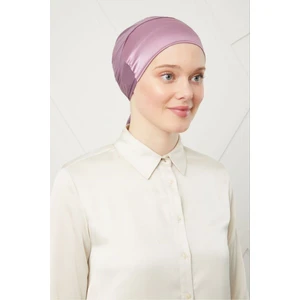 Melodi Scarf Kadın Tesettür Bağlamalı Saten Bone Mor