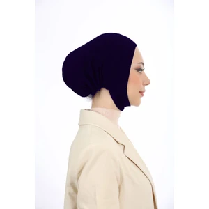 Melodi Scarf Kadın Tesettür Geniş Hacimli Pratik Ense ve Çene Altından Geçmeli Kaymayan Bone Lacivert