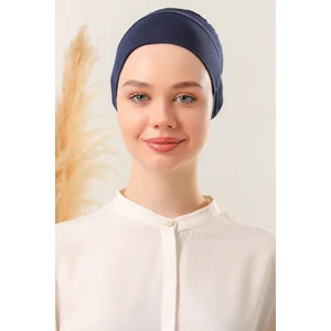 Melodi Scarf Sihirli Yapışkanlı Kaymayan Bone Lacivert